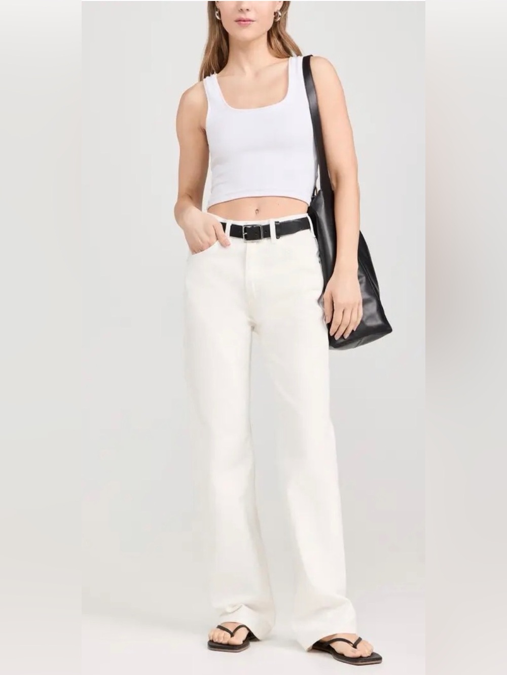 Nili Lotan Mitchell High Rise Jeans Cream NWT 24 | Luxury Straight Leg| Minimal